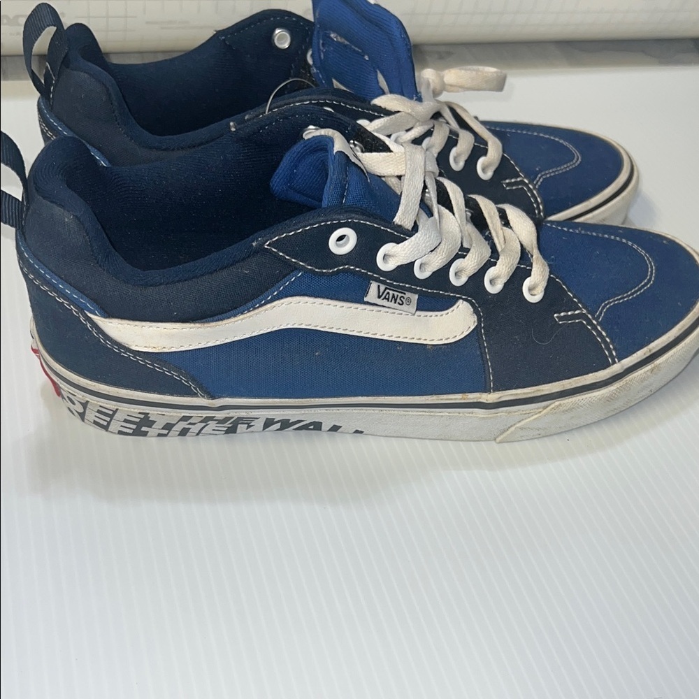 Vans Men's Navy and White Sneakers